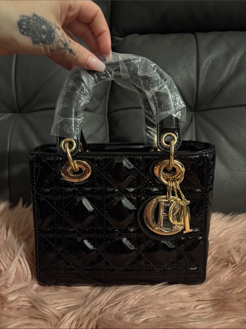 💎Mini Patent Cannage Lady Dior Satchel